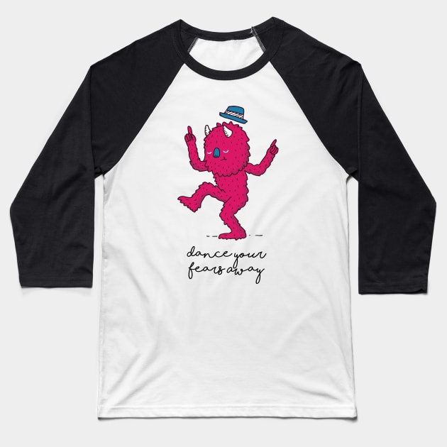 Dancing Monster Baseball T-Shirt by KumaToUsagi17